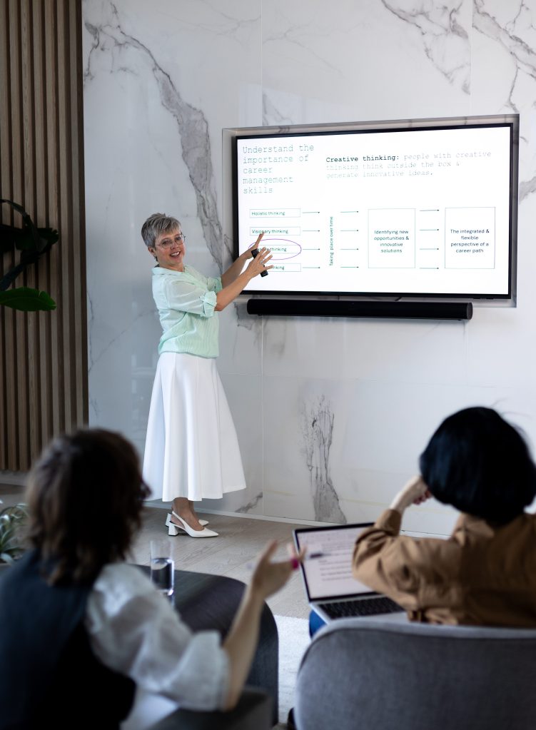 Nataliya Korchagina facilitating a career management workshop
